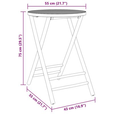 vidaXL 3-dijelni bistro set od bambusa