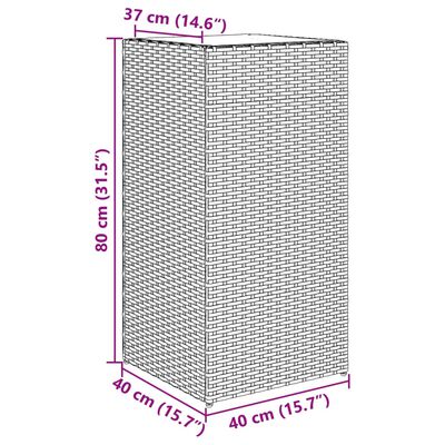 vidaXL Vrtne sadilice 2 kom crna 40 x 40 x 80 cm od poliratana