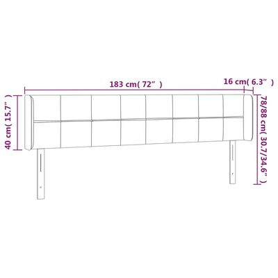 vidaXL LED uzglavlje crno 183x16x78/88 cm od tkanine