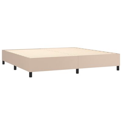 vidaXL Krevet box spring madrac LED cappuccino 200x200cm umjetna koža