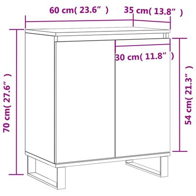 vidaXL Komoda sivog hrasta sonome 60x35x70 cm od konstruiranog drva