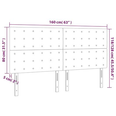 vidaXL Uzglavlja 4 kom boja cappuccina 80x5x78/88 cm od umjetne kože