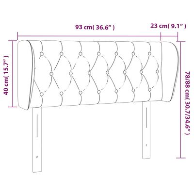 vidaXL Uzglavlje s ušima zeleno 93x23x78/88 cm od tkanine