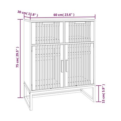 vidaXL Komoda crna 60 x 30 x 75 cm od konstruiranog drva