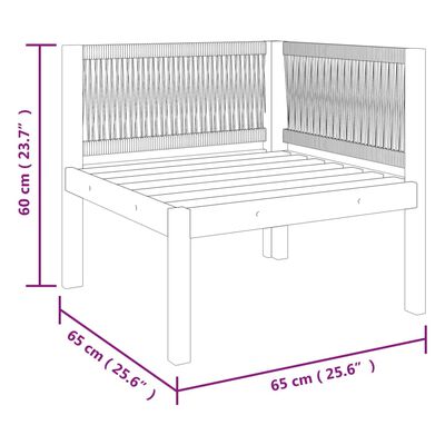 vidaXL Kutna vrtna sofa od masivnog bagremovog drva s jastucima