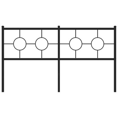 vidaXL Metalno uzglavlje crno 150 cm