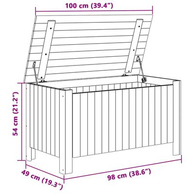 vidaXL Kutija za pohranu s poklopcem RANA bijela 100x49x54 cm borovina