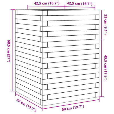 vidaXL Vrtna sadilica 40 x 40 x 68,5 cm od impregnirane borovine