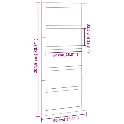 vidaXL Vrata za staju 90 x 1,8 x 204,5 cm od masivne borovine