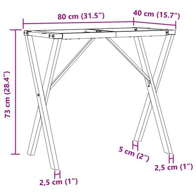 vidaXL Noge za blagovaonski stol X-oblika 80x40x73 cm lijevano željezo