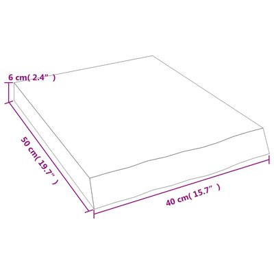 vidaXL Zidna polica tamnosmeđa 40x50x(2-6) cm od obrađene hrastovine