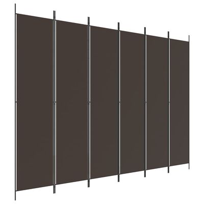 vidaXL Sobna pregrada s 6 panela smeđa 300x220 cm od tkanine