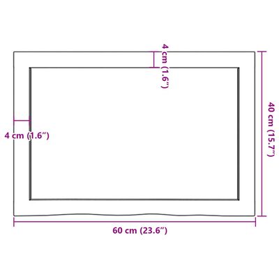 vidaXL Zidna polica svjetlosmeđa 60x40x(2-4) cm obrađena hrastovina