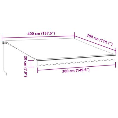 vidaXL Tenda na automatsko uvlačenje smeđa 400 x 300 cm