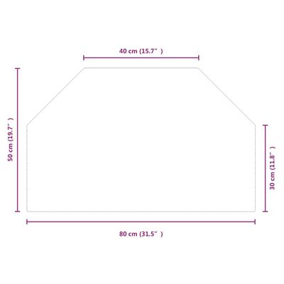 vidaXL Staklena ploča za kamin šesterokutna 80 x 50 cm