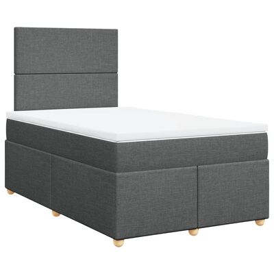 vidaXL Krevet box spring s madracem tamnosivi 120 x 190 cm tkanina