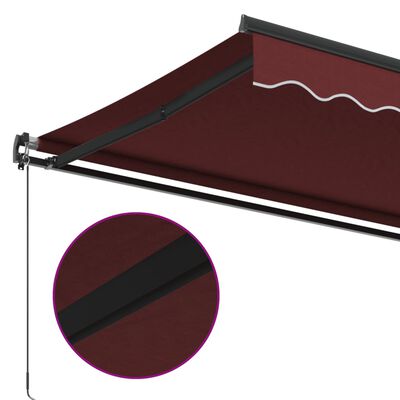 vidaXL Tenda na ručno uvlačenje bordo 600 x 350 cm