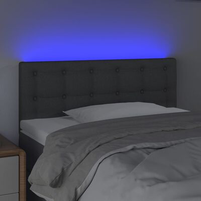 vidaXL LED uzglavlje tamnosivo 90x5x78/88 cm od tkanine