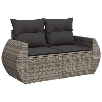 vidaXL 6-dijelni set vrtnih sofa od poliratana s jastucima sivi