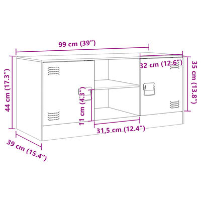 vidaXL TV ormarić antracit 99 x 39 x 44 cm čelični