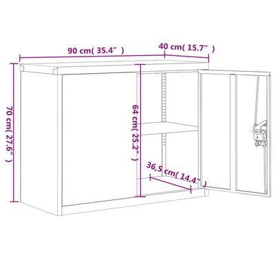 vidaXL Ormarić za spise crni 90 x 40 x 110 cm čelični