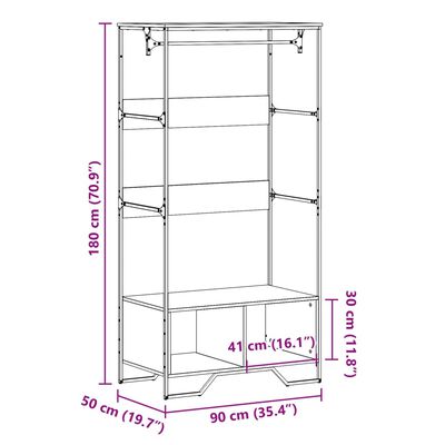 vidaXL Ormar boja hrasta sonome 90x50x180 cm od konstruiranog drva