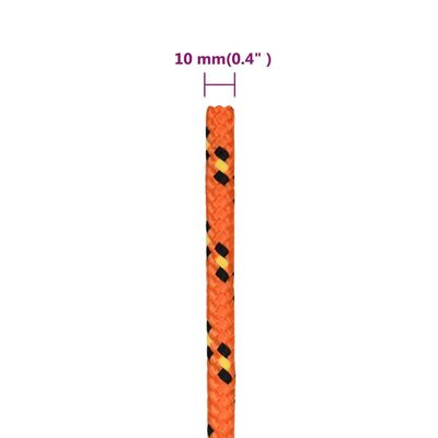 vidaXL Brodski konop narančasto 10 mm 250 m od polipropilena