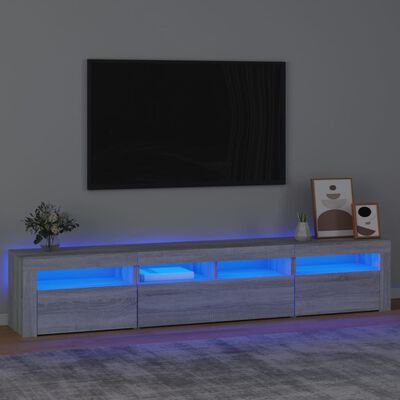 vidaXL TV ormarić s LED svjetlima boja hrasta sonome 210x35x40 cm