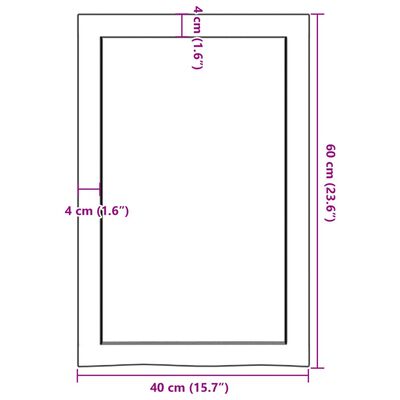 vidaXL Kupaonska radna ploča tamnosmeđa 40x60x(2-4) cm tretirano drvo