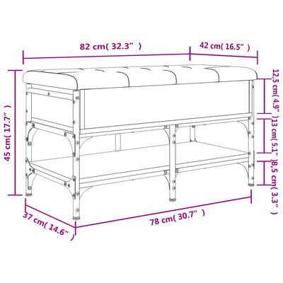 vidaXL Klupa za cipele boja hrasta 82x42x45 cm od konstruiranog drva