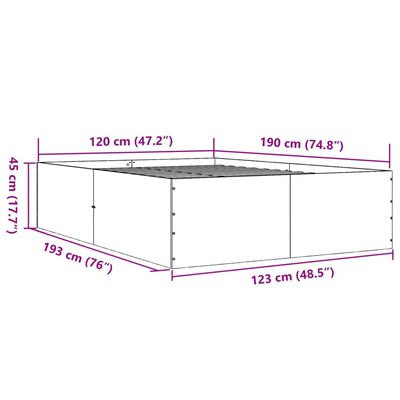 vidaXL Okvir za krevet boja hrasta 120x190 cm konstruirano drvo