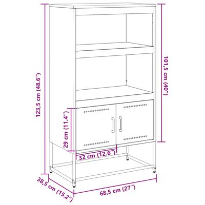 vidaXL TV ormarić antracit 100,5x39x60,5 cm čelični