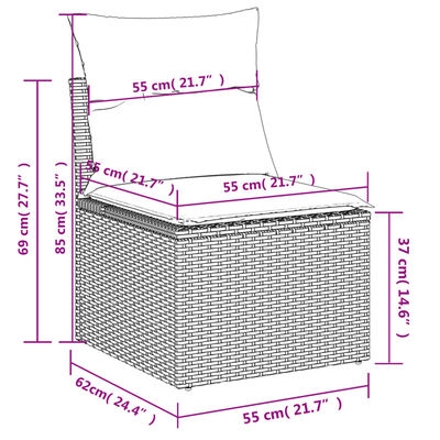 vidaXL 7-dijelni set vrtnih sofa sivi od poliratana