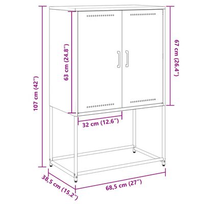 vidaXL TV ormarić maslinastozeleni 100,5x39x60,5 cm čelični