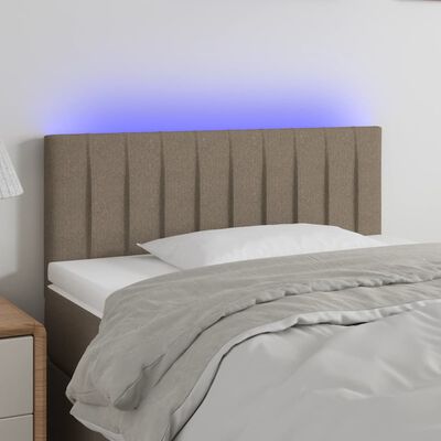 vidaXL LED uzglavlje smeđesivo 100x5x78/88 cm od tkanine