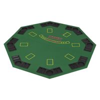 vidaXL Sklopiva 2-dijelna podloga za poker 8 igrača osmerokutna zelena
