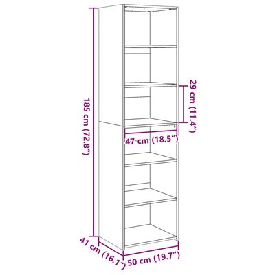 vidaXL Visoka komoda bijela 50 x 41 x 185 cm od konstruiranog drva