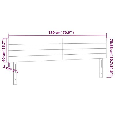 vidaXL LED uzglavlje tamnosmeđe 180x5x78/88 cm od tkanine