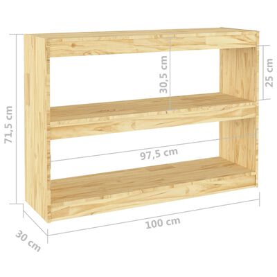 vidaXL Ormarić za knjige / sobna pregrada 100x30x71,5 cm od borovine