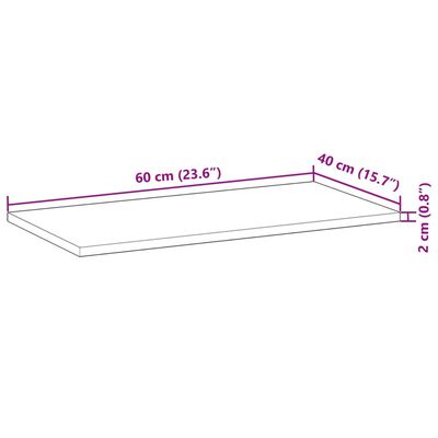 vidaXL Stolna ploča 60x40x2 cm pravokutna od masivnog drva bagrema