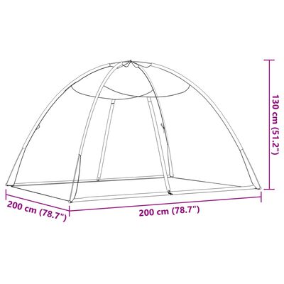 vidaXL Komarnik Mongolia s vratima 220 mrežasti crni 200x120x130 cm