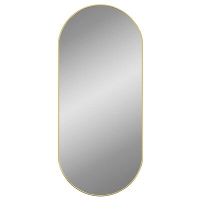 vidaXL Zidno ogledalo zlatno 100 x 45 cm ovalno