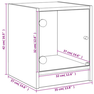 vidaXL Noćni ormarići sa staklenim vratima 2 kom bijeli 35x37x42 cm