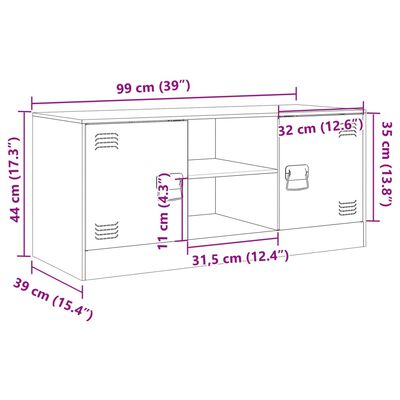 vidaXL TV ormarić boja senfa 99 x 39 x 44 cm čelični