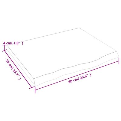 vidaXL Zidna polica tamnosmeđa 60x50x(2-4) cm od obrađene hrastovine