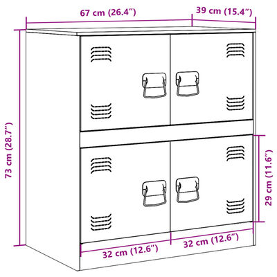 vidaXL Komoda ružičasti 67 x 39 x 73 cm čelična