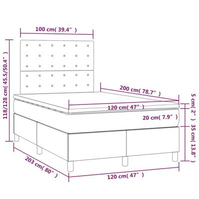 vidaXL Krevet s oprugama i madracem plavi 120 x 200 cm od tkanine