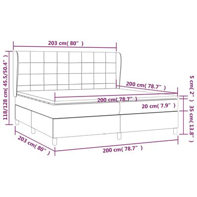 vidaXL Krevet s oprugama i madracem tamnozeleni 200x200 cm baršunasti