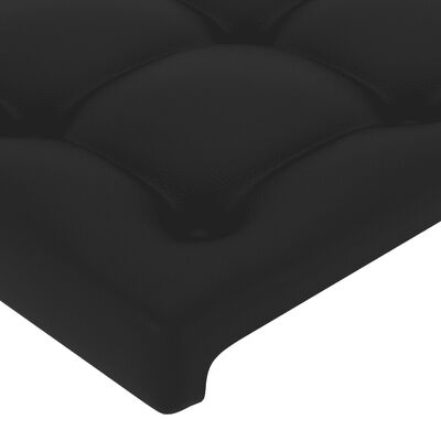vidaXL Krevet s oprugama i madracem crni 160 x 200 cm od umjetne kože