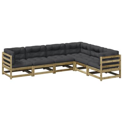 vidaXL 6-dijelni set vrtnih sofa od impregnirane borovine s jastucima